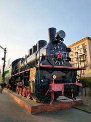 Obraz premium Memorial complex Military Echelon. Locomotive. Museum-panorama Battle of Stalingrad.