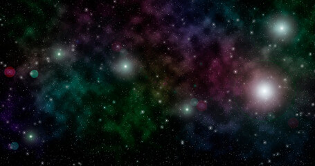 Fototapeta na wymiar Colorful nebula in deep space. Art cosmic design