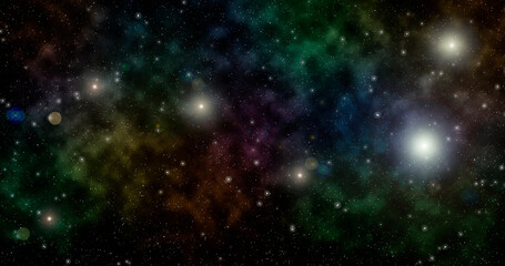 Obraz na płótnie Canvas Beautiful colorful nebula in deep space