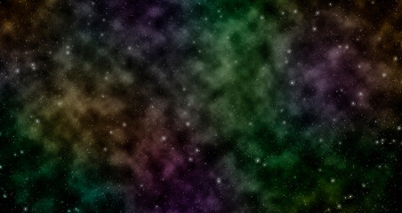 Fototapeta na wymiar Colorful beautiful nebula in deep space for art design