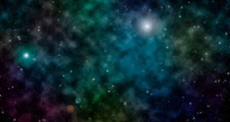 Fototapeta na wymiar Stars in colorful constellation. Abstract cosmic art design