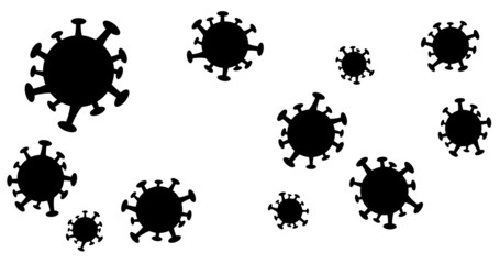 Black virus shape isolated on white background