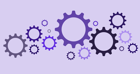 Geometric gears structure for cartoon team background