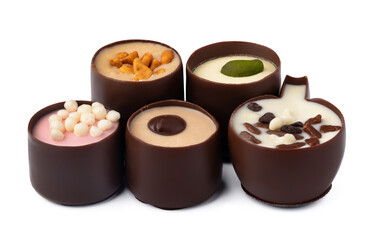 Chocolate candies sweets isolated on a white background
