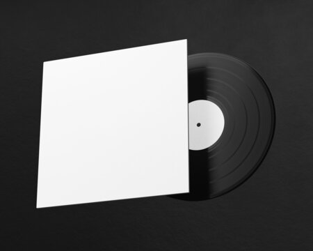 3d render of a vinyl record mockup on a dark background