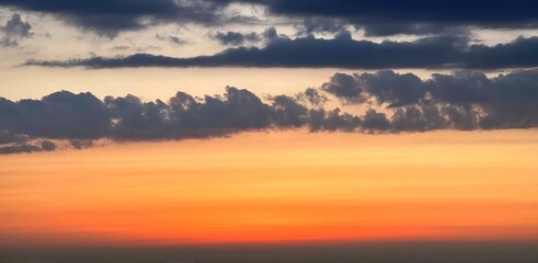 Fototapeta na wymiar Beautiful sky sunset clouds. Dramatic sky cloudscape.