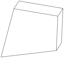 Trapezoidal prism shape doodle outline for colouring