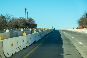 abstract highway contruction while driving
