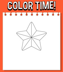 Worksheets template with color time! text and ster outline © brgfx