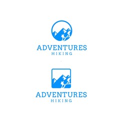 Hiking and Adventure Logo Design with Mountain Emblem for Outdoor Exploration and Travel