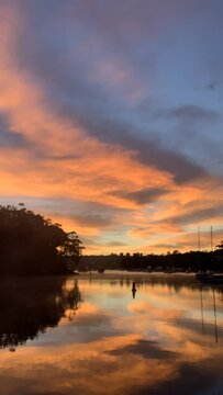 Sunset over the river