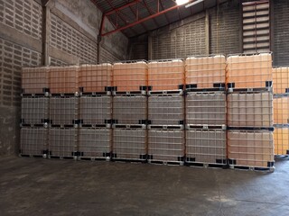 Chemical fertilizer Urea Stockpile jumbo-bag in a warehouse waiting for shipment