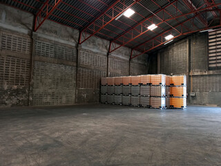 Warehouse for storing chemical fertilizers Lots of dangerous chemicals waiting to be delivered to customers.