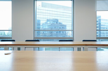 Interior of modern empty office building.Open ceiling design.