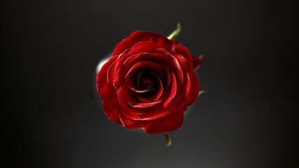 Red rose on black background | Body care cosmetics with rose oil commercial