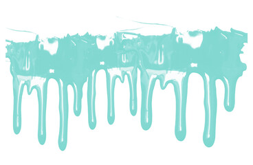 Colorful paint dripping isolated on white