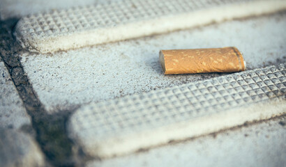 cigarettes stub on the street