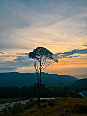 sunset in the mountains