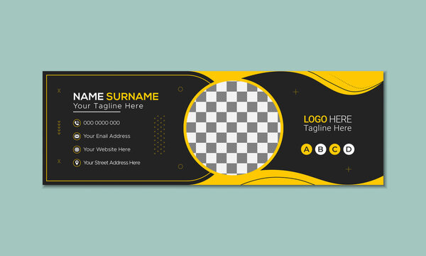 Minimalist email signature template or email footer and personal social media cover design