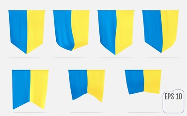 Ukraine pennants. National Ukrainian yellow blue tapestries. Ukraine gobelins.