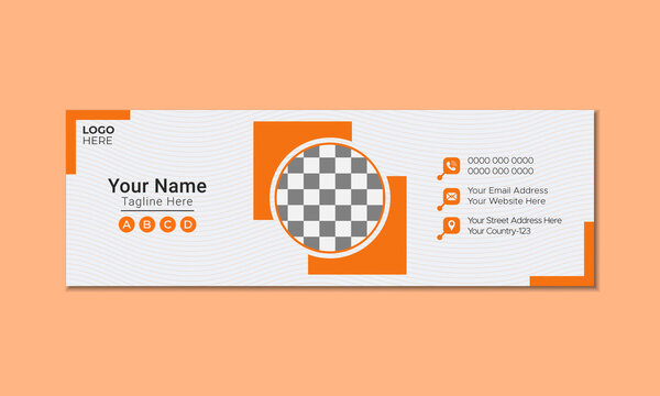 Business email signature template or email footer and personal social media cover design