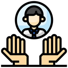 LEADER filled outline icon,linear,outline,graphic,illustration