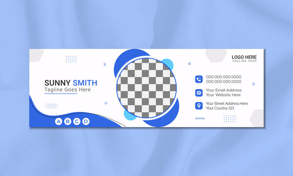 Corporate email signature template or email footer and personal social media cover design