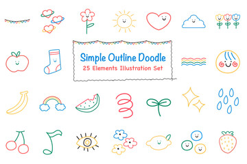 Fototapeta premium Simple Outline Doodle Illustration