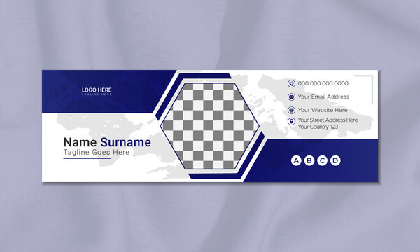 Minimalist email signature template or email footer and personal social media cover design