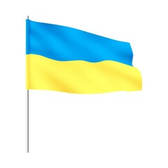 Ukraine flag. National Ukrainian yellow blue flag.