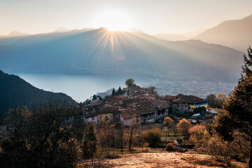 sunset in the mountains