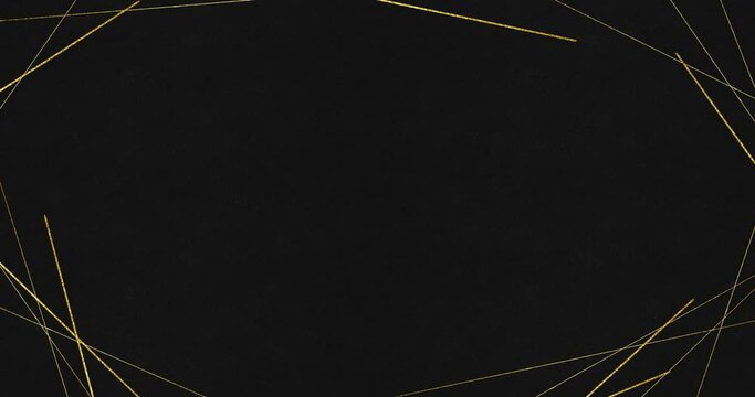 Background with gold lines gradually drawn on matte black Japanese paper