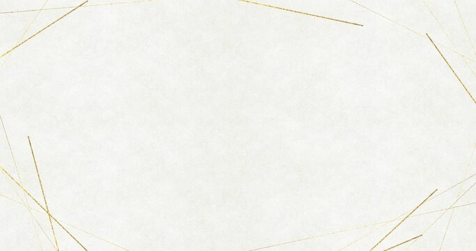 Background with gold lines gradually drawn on white Japanese paper