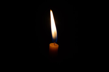 Candles lit at night, using candles when there is no electricity