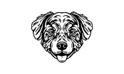 Australian Shepherd dog logo pet portrait
