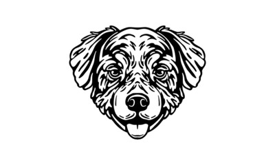 Australian Shepherd dog logo pet portrait