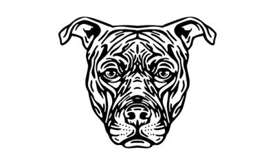 American Pit Bull Terrier dog logo pet portrait