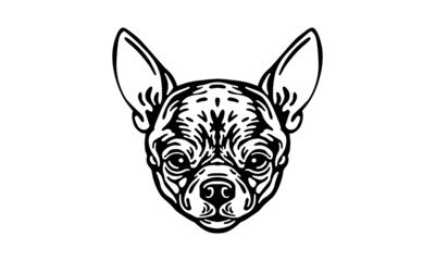 Chihuahua dog logo pet portrait