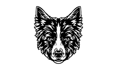 Border Collie dog logo pet portrait