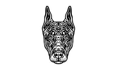 Obraz premium Doberman dog logo pet portrait