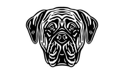 Mastiff dog logo pet portrait