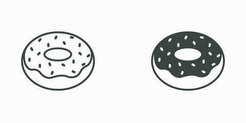 Donut vector icon isolated. food, sweet, dessert, cake, delicious, doughnut isolated symbol