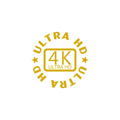 Fototapeta premium 4K Ultra HD badge icon isolated on white background