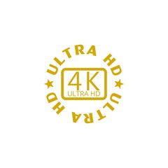 4K Ultra HD badge icon isolated on white background
