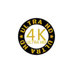 4K Ultra HD badge icon isolated on white background