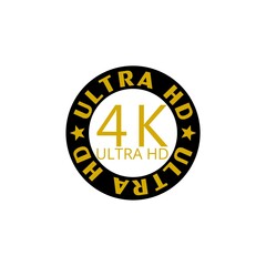 4K Ultra HD badge icon isolated on white background