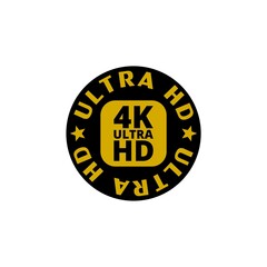 4K Ultra HD badge icon isolated on white background