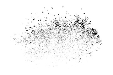 Obraz premium Black grainy texture isolated on white background. Dust overlay. Dark noise granules. Digitally generated image. Vector design elements. Illustration, Eps 10.