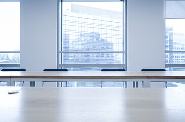 Interior of modern empty office building.Open ceiling design.