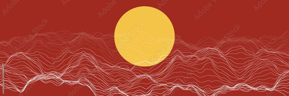 Aufkleber dark red modern style wavy transparent futuristic 3d erratic surface, abstract minimalist fantasy te